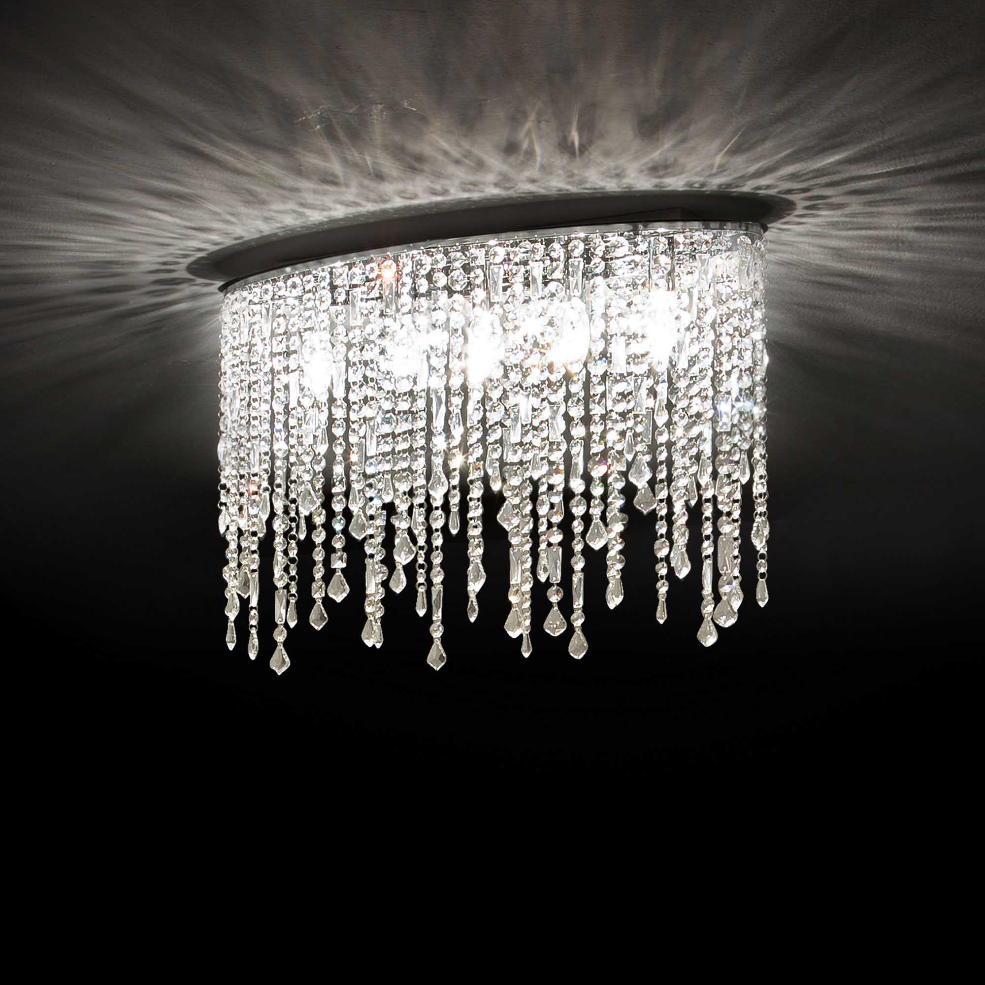 Lampadario da soffitto moderno con cristalli IDEAL LUX RAIN PL5 Idea Luce  di Filippi - Carrù(Cuneo)